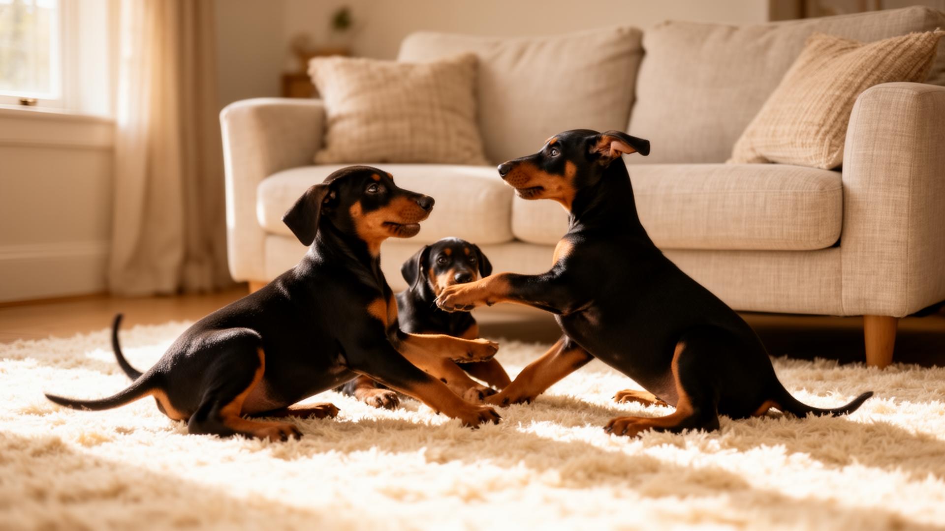 European Doberman puppies raised in our home
